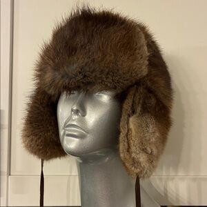 Brown Genuine Fur Trapper Hat
